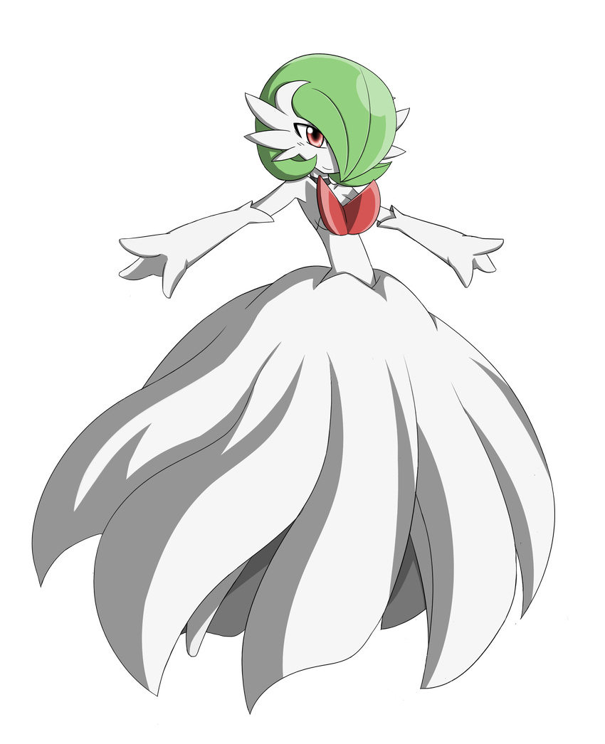 alpha_channel breasts collar female green_hair hair hi_res humanoid mammal mega_evolution mega_gardevoir nintendo pok&eacute;mon pok&eacute;mon_(species) rakkuguy red_eyes short_hair simple_background smile solo transparent_background video_games