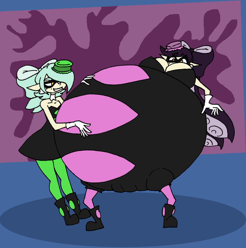 belly big_belly big_breasts breasts callie cephalopod da-fuze inkling marie marine nintendo splatoon squid squid_sisters video_games