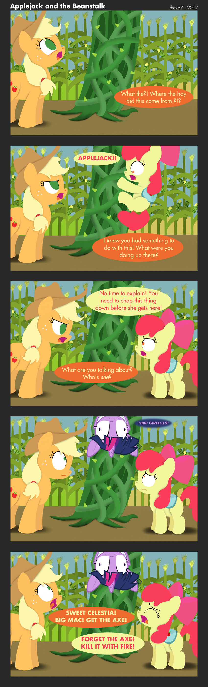 ! 2012 ? apple_bloom_(mlp) applejack_(mlp) black_border blonde_hair border bow comic cub cutie_mark dialogue earth_pony equine eyelashes farm female friendship_is_magic frown green_eyes hair hi_res horn horse insane mammal multicolored_hair my_little_pony open_mouth orange_eyes outside plant pony post_cactus purple_eyes red_hair saddle_bag speech_bubble text twilight_sparkle_(mlp) unicorn young