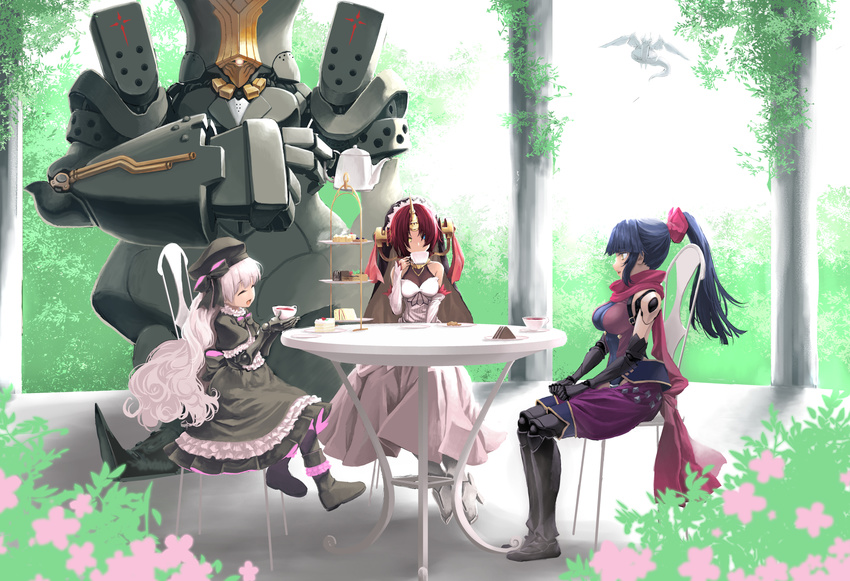 armor berserker_of_black_(fate/apocrypha) charles_babbage_(fate/grand_order) dress fate/grand_order heels horns katou_danzou_(fate/grand_order) kohige mecha mecha_eli-chan_(fate/grand_order) nursery_rhyme_(fate/extra)