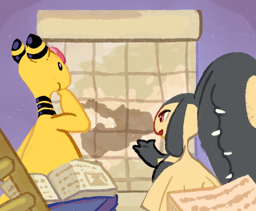 ampharos duo expedition_society feral hair_mouth hi_res map mawile nintendo pok&eacute;mon pok&eacute;mon_(species) pok&eacute;mon_mystery_dungeon red_eyes semi-anthro v0idgear video_games