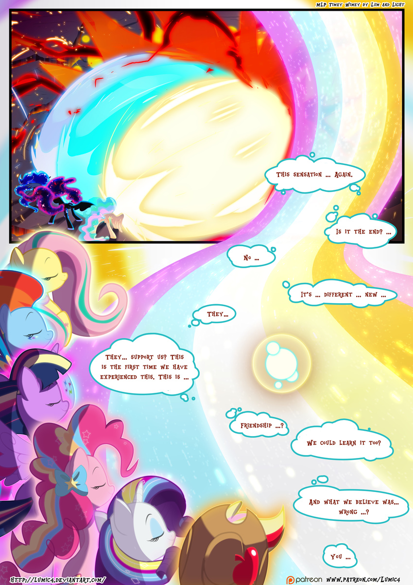 2017 absurd_res applejack_(mlp) black_eye comic dialogue english_text equine facial_piercing female fluttershy_(mlp) friendship_is_magic group hi_res horn horse insect_wings light262 magic male mammal my_little_pony nightmare_moon_(mlp) nose_piercing nose_ring pegasus piercing pinkie_pie_(mlp) pony princess_celestia_(mlp) princess_luna_(mlp) rainbow_dash_(mlp) rarity_(mlp) text twilight_sparkle_(mlp) unicorn winged_unicorn wings