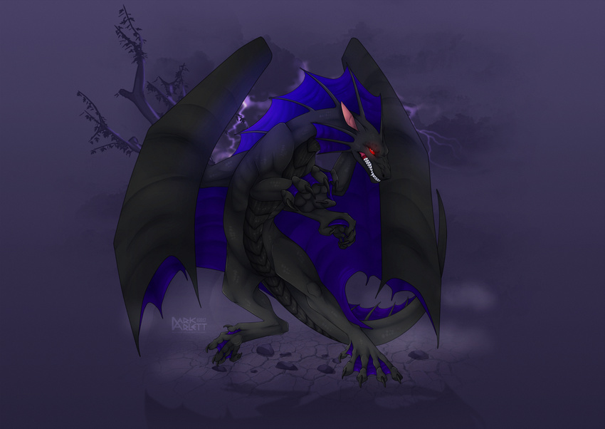 black_scales darkarlett dragon feral male red_eyes scales simple_background solo
