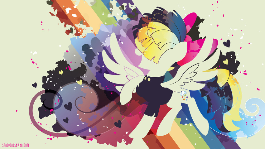 &lt;3 bow clothing equine female mammal my_little_pony my_little_pony_the_movie pegasus rainbow sambaneko silhouette solo songbird_serenade_(mlp) wings