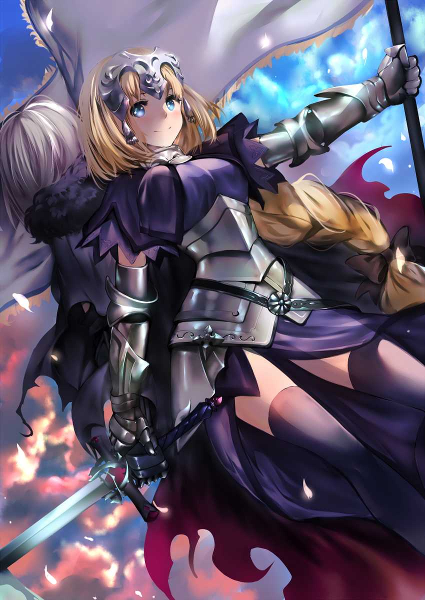 fate/apocrypha fate/grand_order fate/stay_night jeanne_alter rahato ruler_(fate/apocrypha) sword thighhighs