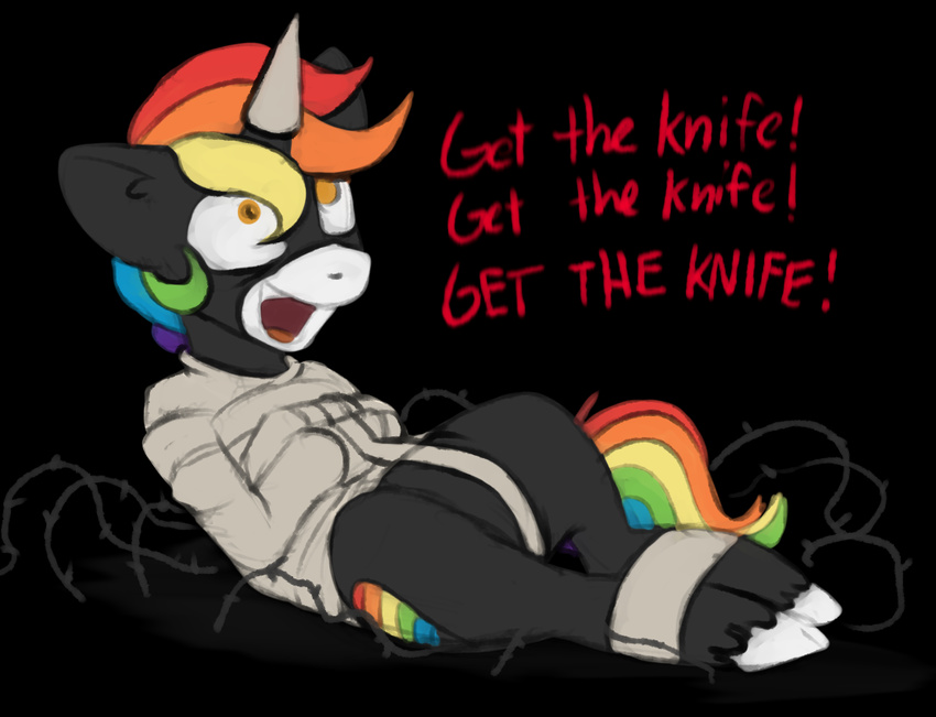 equine fan_character horn mammal marsminer my_little_pony rainbow_heart straitjacket unicorn