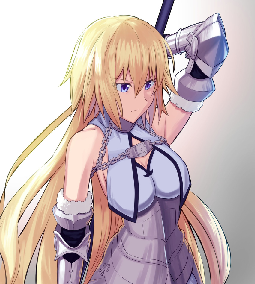 armor cleavage fate/apocrypha fate/grand_order fate/stay_night jeanne_d'arc jeanne_d'arc_(fate/apocrypha) nyorotono ruler_(fate/apocrypha)