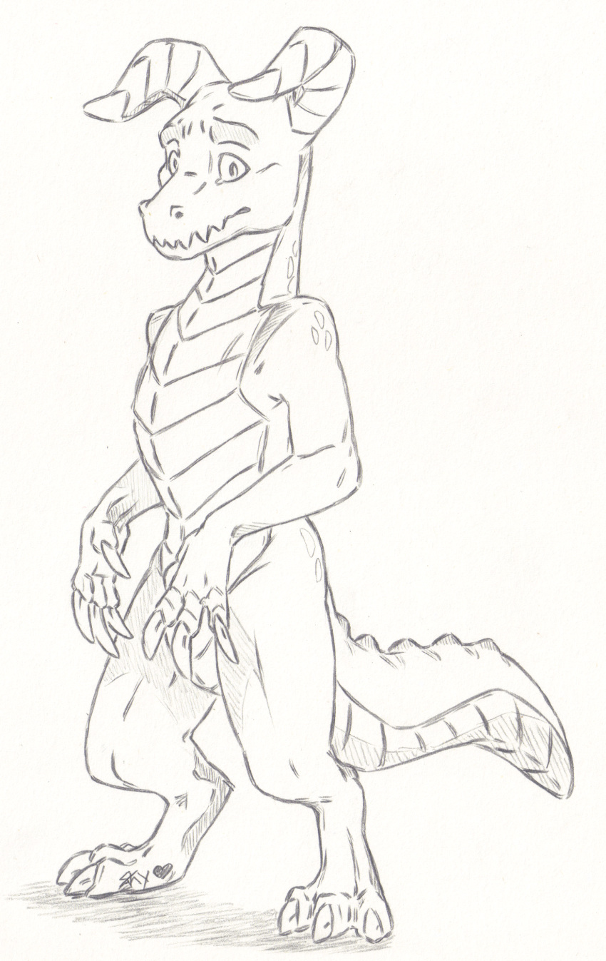 anthro claws deathclaw fallout monster reptile scalie skyfifer traditional_media_(artwork) video_games