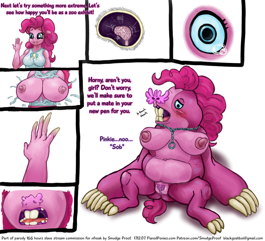 anthro anthrofied friendship_is_magic grotesque maulwurf my_little_pony my_little_pony:_the_movie nipples pinkie_pie_(mlp) pussy sketch smudge_proof tempest's_pearl transformation