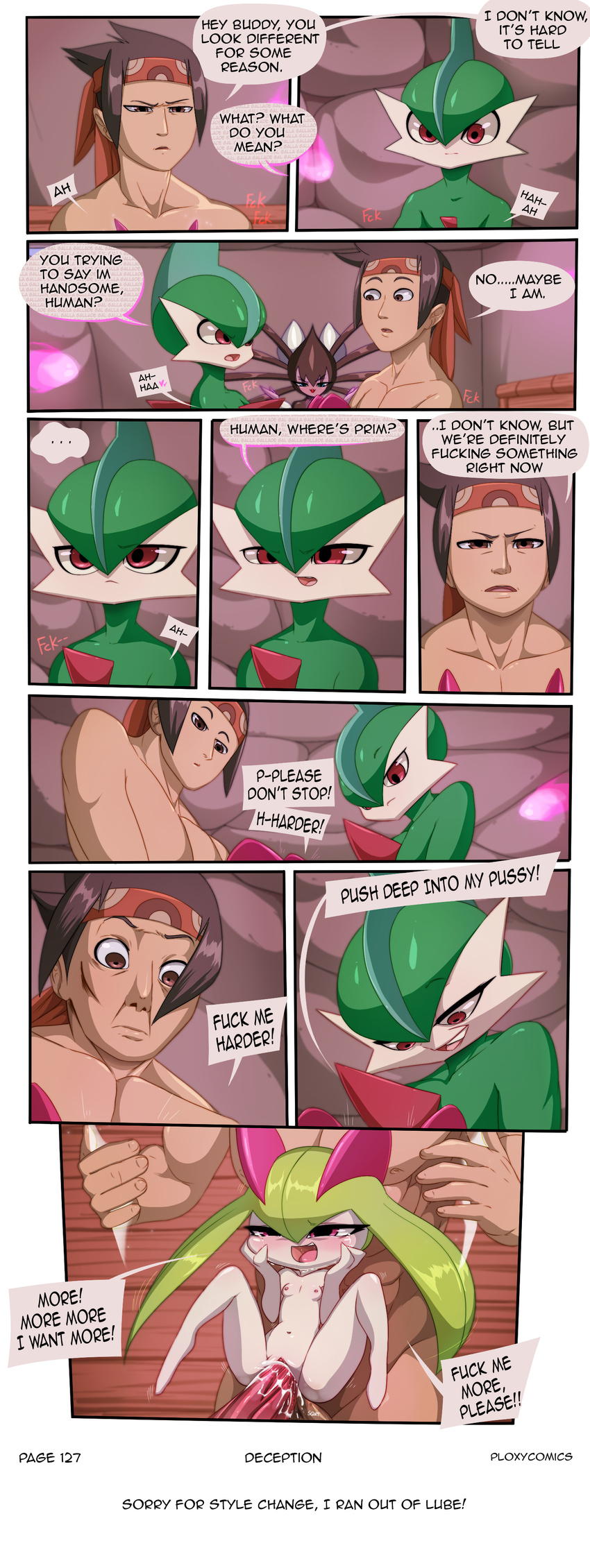 2017 age_difference aged_down anal anal_penetration blue_eyes breasts brown_eyes brown_hair comic english_text female gallade gothitelle group group_sex hair half-closed_eyes human human_on_humanoid humanoid kirlia larger_male male male/female mammal masterploxy nintendo nipples not_furry open_mouth penetration penis pok&eacute;mon pok&eacute;mon_(species) purple_eyes pussy red_eyes sex size_difference small_breasts smaller_female speech_bubble tears teeth text threesome tongue vaginal vaginal_penetration video_games young