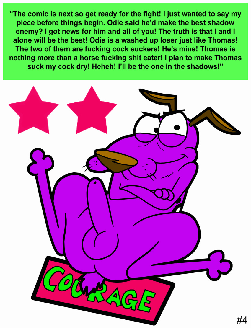 balls butt canine cartoon_network courage courage_the_cowardly_dog dog introduction mammal penis tbfm