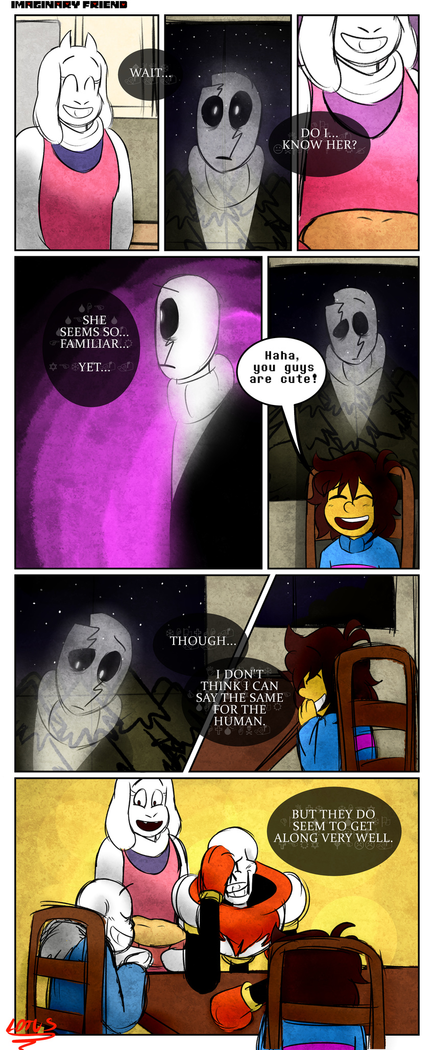 2017 absurd_res animated_skeleton bone caprine clothed clothing comic english_text gaster goat hi_res human humanoid lotusthekat mammal not_furry_focus papyrus_(undertale) protagonist_(undertale) sans_(undertale) skeleton text toriel undead undertale video_games