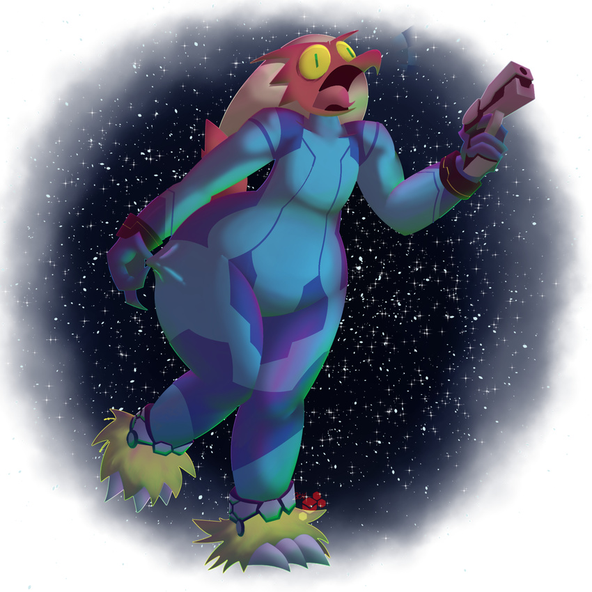 2016 3_toes 4_fingers alpha_channel anthro avian blaziken claws clothed clothing crossover female fully_clothed gun hi_res holding_object holding_weapon metroid nintendo open_mouth paralyzer pinch pok&eacute;mon pok&eacute;mon_(species) potoobrigham ranged_weapon slightly_chubby solo space star toes tongue toony video_games watermark weapon wide_hips yellow_sclera zero_suit