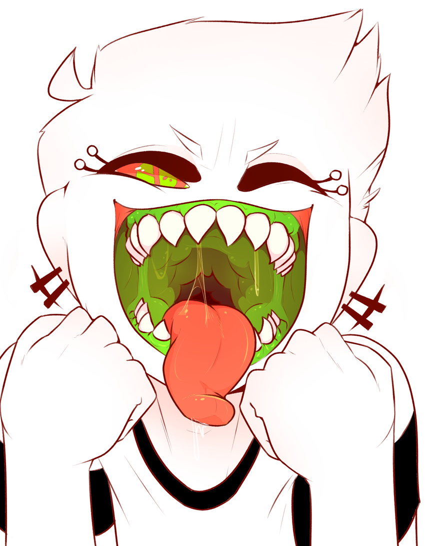 clothing dabbledraws female humanoid not_furry one_eye_closed open_mouth shirt solo sugar_(dabbledraws) tongue tongue_out wink