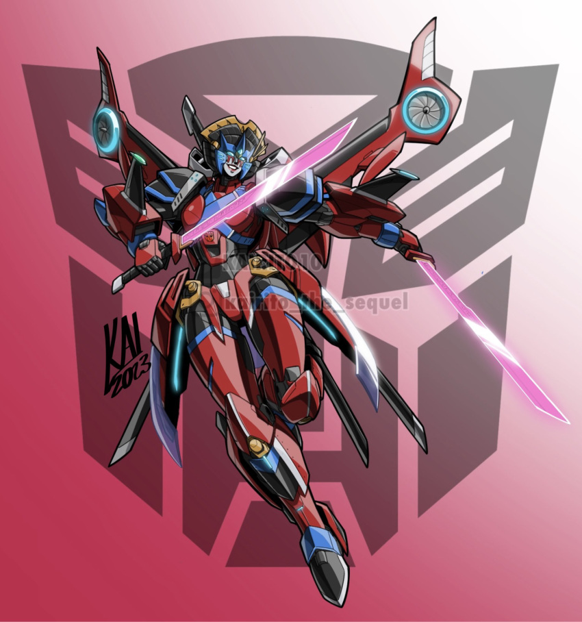 autobot blue_eyes breasts energy_sword highres holding holding_sword holding_weapon humanoid_robot kairito10 mechanical_wings medium_breasts panties red_lips red_panties robot robot_girl sword thighs transformers underwear weapon windblade wings