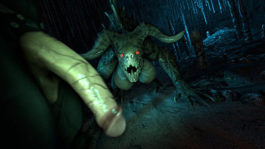 3d_(artwork) breasts claws deathclaw digital_media_(artwork) fallout female femclaw horn interspecies male nude penis source_filmmaker video_games yes_maybe_idk