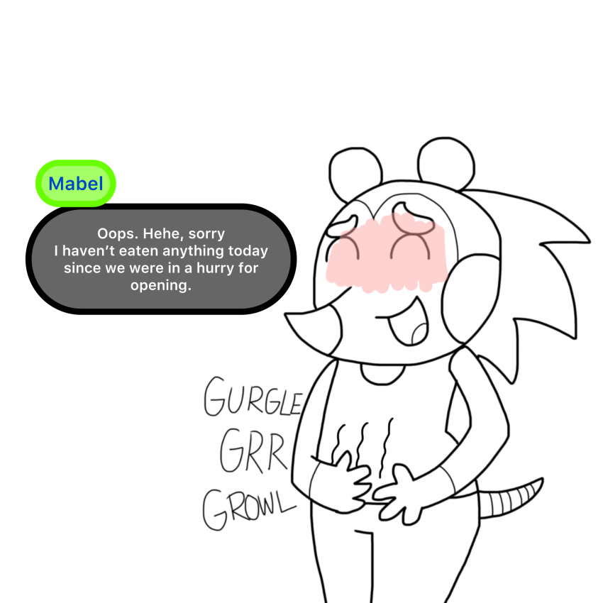 animal_crossing anthro blush eulipotyphlan eyes_closed female hands_on_stomach hedgehog hi_res hungry invalid_tag mabel_able mammal nintendo rumbling_stomach