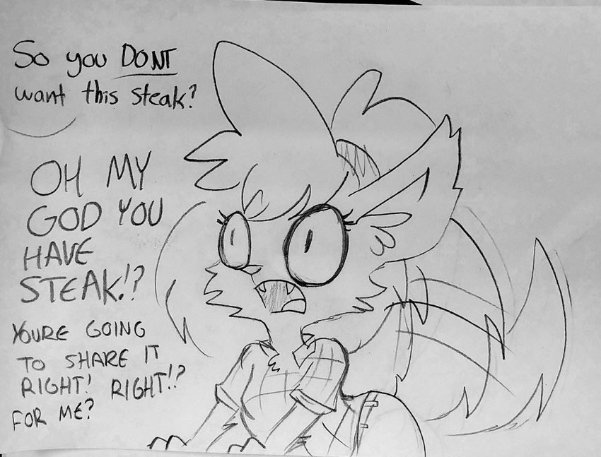 canine dialogue english_text eyelashes fangs female fur ghoul_school hair humor mammal offscreen_character open_mouth scooby-doo_(series) tailwag text tjpones traditional_media_(artwork) were werewolf winnie_werewolf