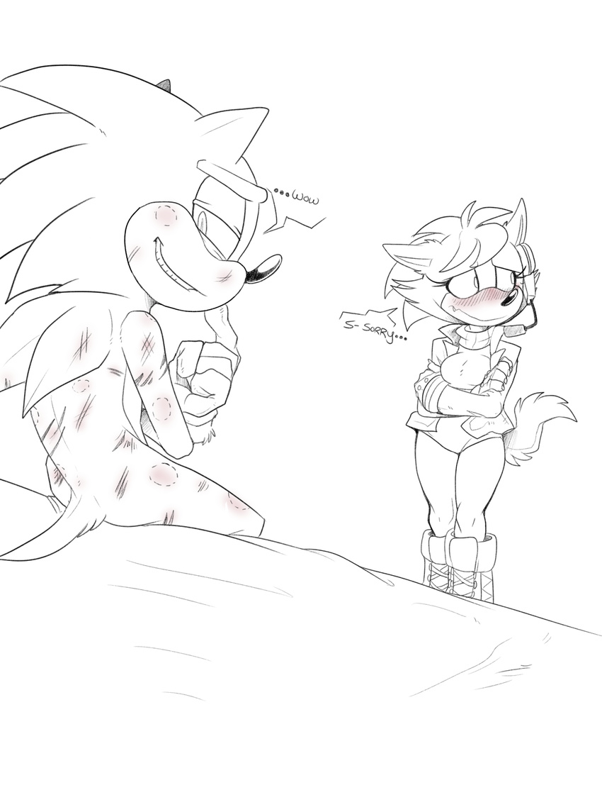 bite_mark bruised canine conditional_dnp female hedgehog hickey hybrid implied kayla-na male mammal sonic_(series) sonic_forces sonic_the_hedgehog text wolf