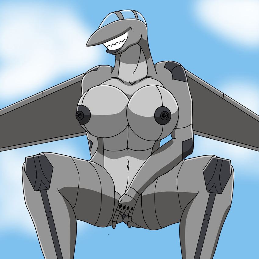 aircraft airplane big_breasts breasts female jet living_aircraft living_machine machine masturbation pussy