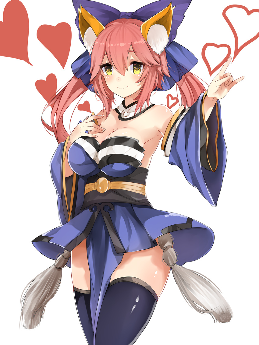 bare_shoulder blush brown_eyes caster_(fate/extra) dress fate/extra long_hair pink_hair smile twintails