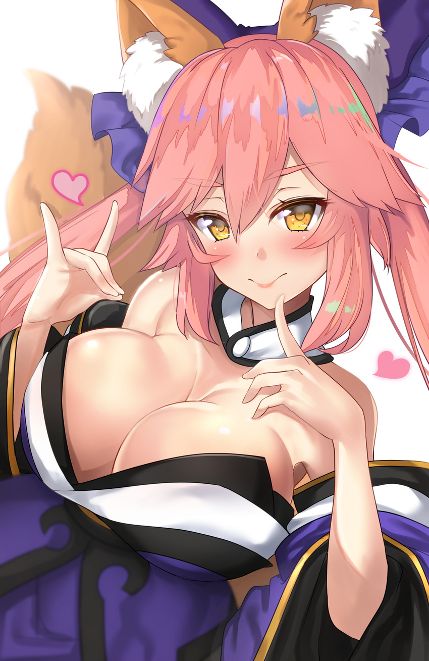 animal_ears caster_(fate/extra) fate/extra fate/grand_order fate/stay_night japanese_clothes tail untsue