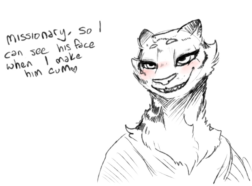 anthro blush dialogue disney english_text feline female hi_res mammal nobby_(artist) solo sydney_(nobby) text tiger tomboy zootopia