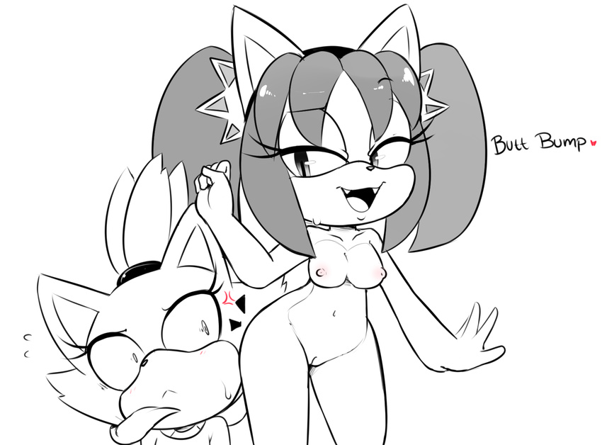 &lt;3 2018 anthro blaze_the_cat blush breasts cat duo english_text feline female fur hair hearlesssoul honey_the_cat mammal nipples nude open_mouth pussy sonic_(series) standing text