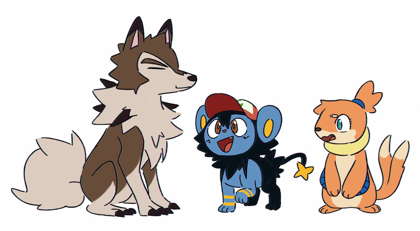 alternate_species ash_ketchum brock_(pok&eacute;mon) buizel kianamai lycanroc midday_lycanroc misty_(pokemon) nintendo pok&eacute;mon pok&eacute;mon_(species) shinx video_games