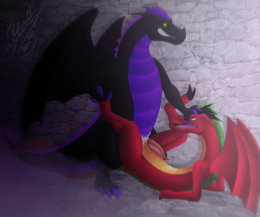 american_dragon:_jake_long anal anthro cum dark_dragon_(american_dragon) disney dragon erection jake_long male male/male penis reezythegarchomp scalie wings