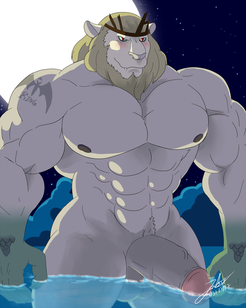 adventure_time cartoon_network full_moon male miguel_okami monster moon muscular nude penis solo vampire vampire_king