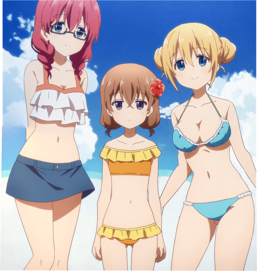 3girls amano_miu bikini blend_s hinata_kaho hoshikawa_mafuyu multiple_girls screencap