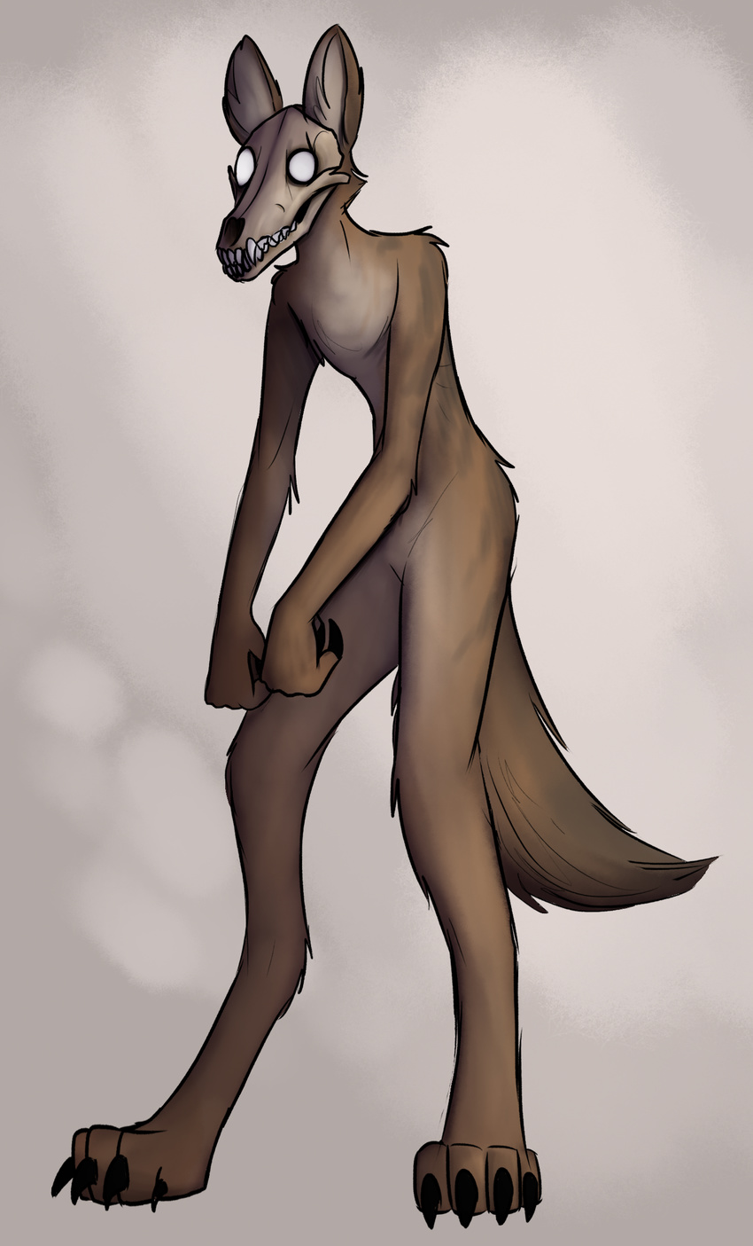 ambiguous_gender anthro canine coyote fur kea_(artist) mammal monster nude scp-1471 scp_foundation simple_background skull solo