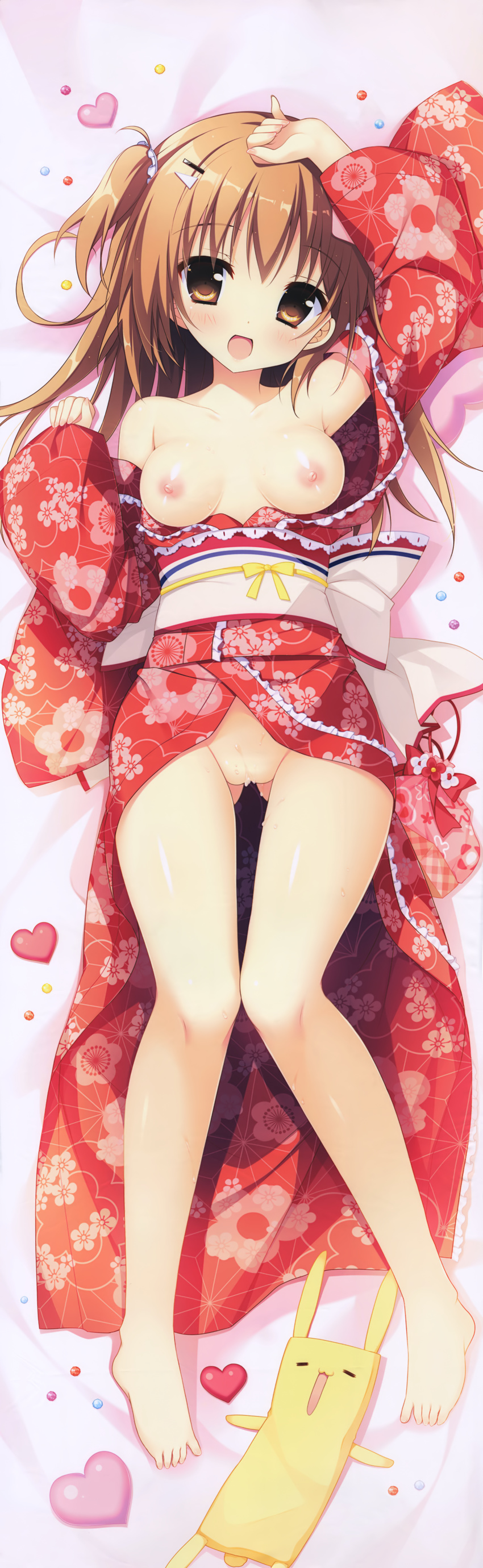 dakimakura hearts natsuiro_kokoro_log ominae_rin shiromochi_sakura yukata