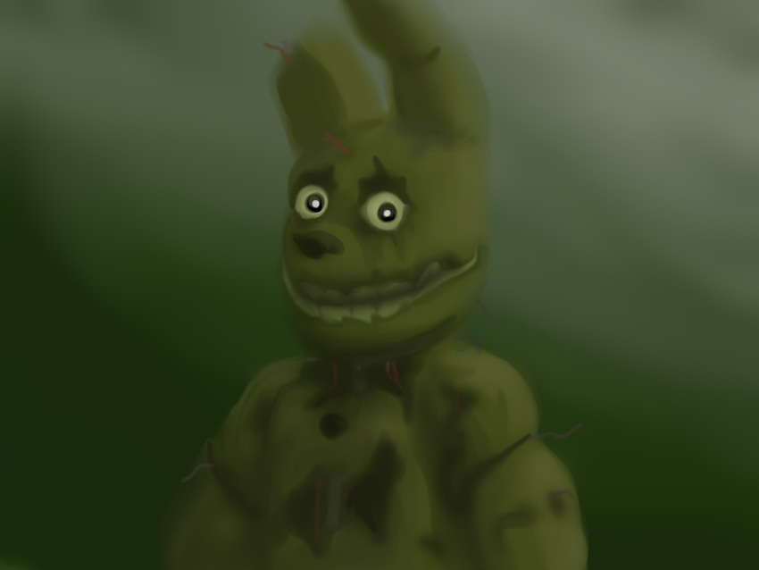 at five_nights_at_freddy's invalid_tag lagomorph mammal rabbit simple_background smile springtrap standing video_games viewer