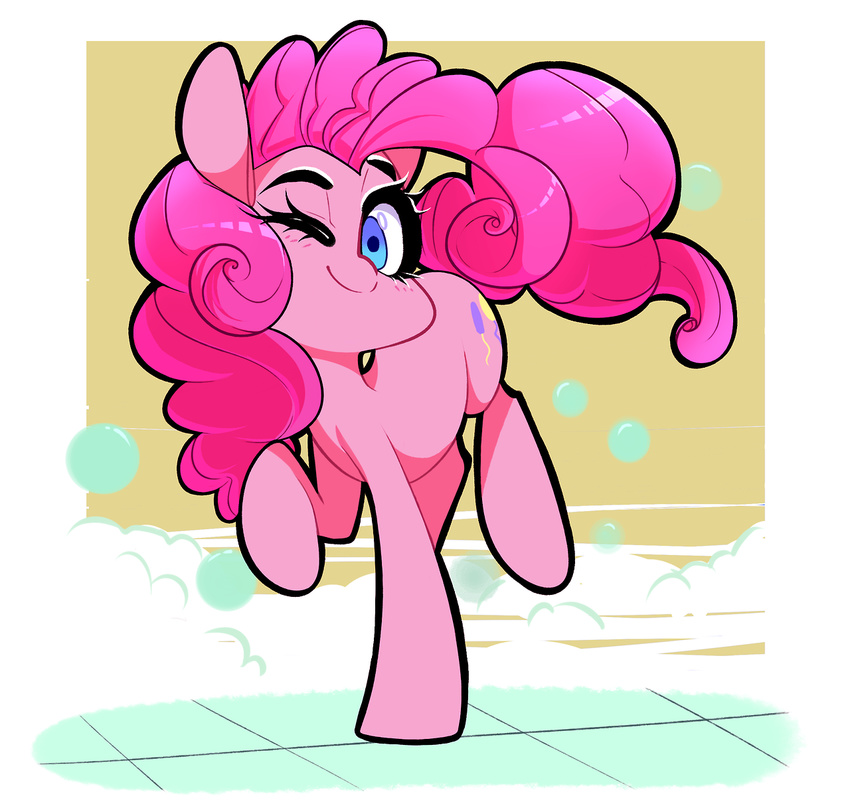 2017 blue_eyes blush bubble cutie_mark digital_media_(artwork) earth_pony equine eyelashes female feral friendship_is_magic hair horse looking_at_viewer mammal my_little_pony pink_hair pinkie_pie_(mlp) pony smile solo sourspot