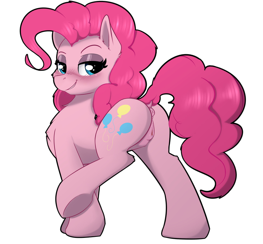 2018 absurd_res alpha_channel anatomically_correct anatomically_correct_pussy animal_genitalia animal_pussy anus butt cutie_mark digital_media_(artwork) dock earth_pony equine equine_pussy female feral friendship_is_magic hair hi_res hooves horse livinthelife0friley mammal my_little_pony pink_hair pinkie_pie_(mlp) pony pussy simple_background solo transparent_background underhoof