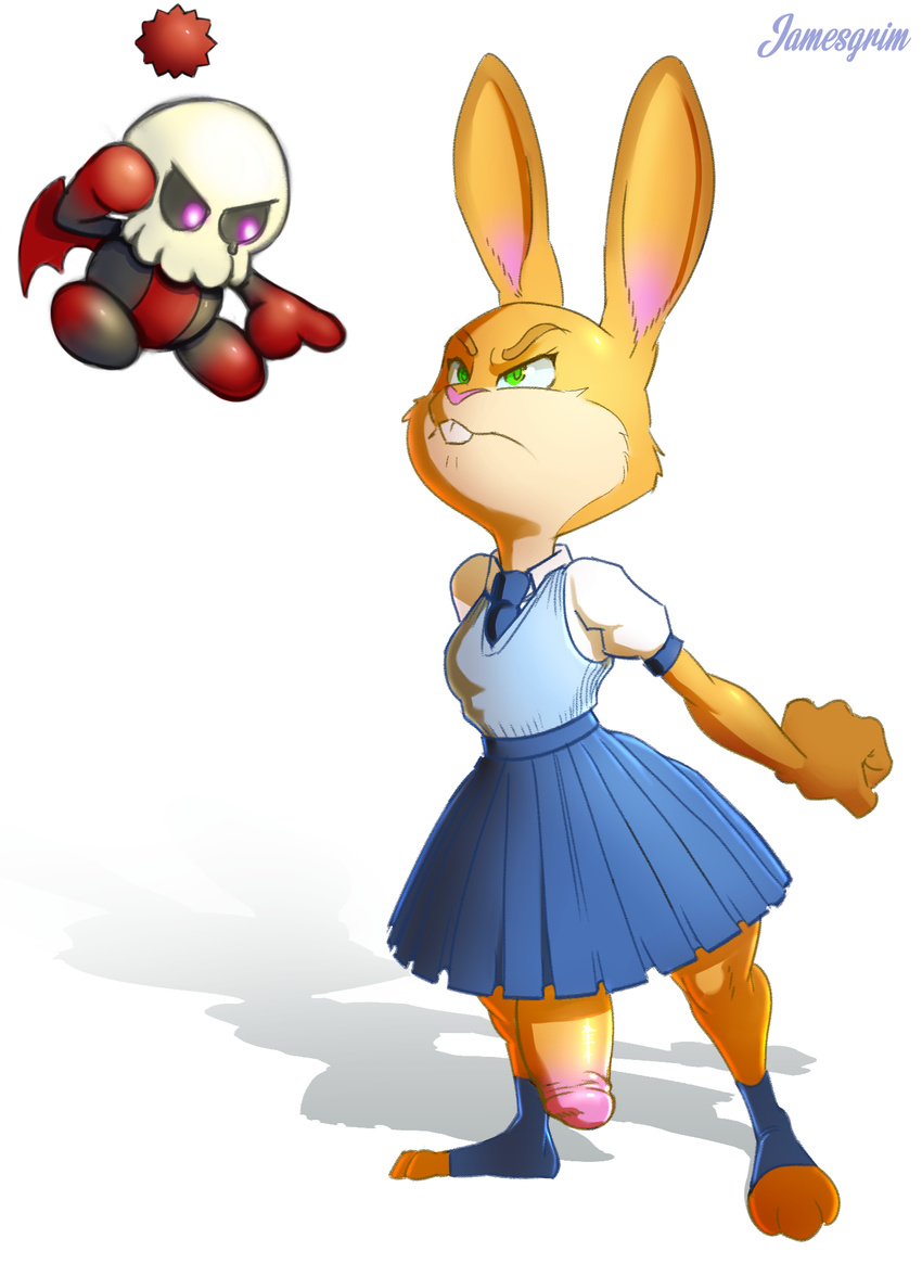 angry big_penis chao clothed clothing dark_chao dickgirl dress fan_character green_eyes huge_penis humanoid_penis intersex jamesgrim lagomorph mammal penis rabbit sonic_(series) standing