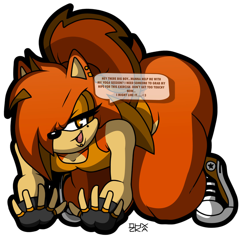 absurd_res anthro bedroom_eyes big_butt booty_warrior butt clothed clothing crossdressing daestra daestra_the_hedgehog damian_hodge dhx2kartz exercise girly gloves half-closed_eyes hedgehog hi_res huge_butt hyper male mammal mole monotreme piercing ponytail seductive solo sonic_(series) teasing wide_hips