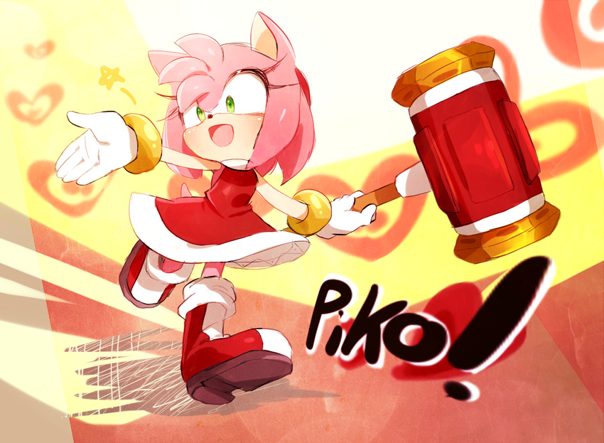 amy_rose anthro clothing english_text female gloves hammer hedgehog mammal solo sonic_(series) text tools unichrome-uni video_games