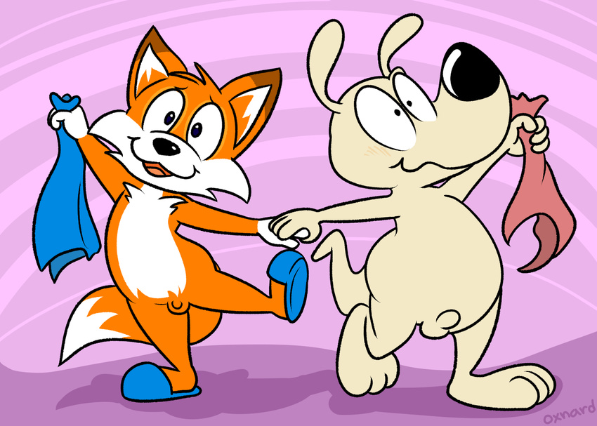anthro balls blush canine dog duo fox lucky's_tale lucky_the_fox male mammal nishi nude penis rocko rocko's_modern_life small_penis super_lucky's_tale