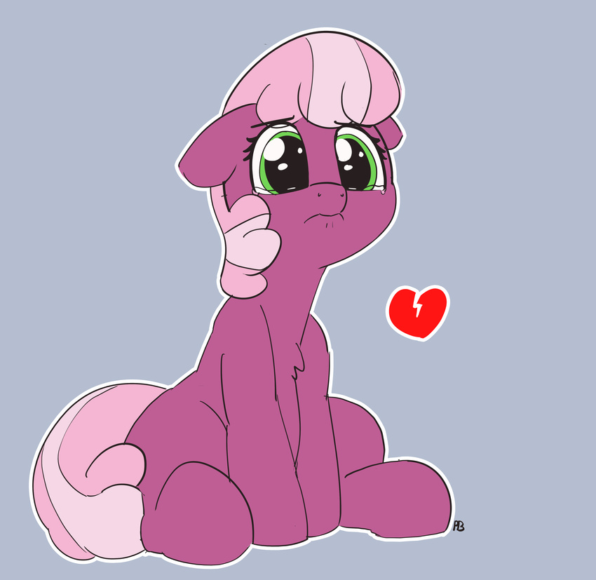 &lt;/3 2018 absurd_res animated cheerilee_(mlp) crying cute earth_pony equine eyebrows eyelashes female feral floppy_ears friendship_is_magic frown full-length_portrait green_eyes grey_background hair hi_res horse mammal multicolored_hair my_little_pony nude pabbley pink_hair pony portrait reaction_image sad short_hair signature simple_background sitting solo tears two_tone_hair