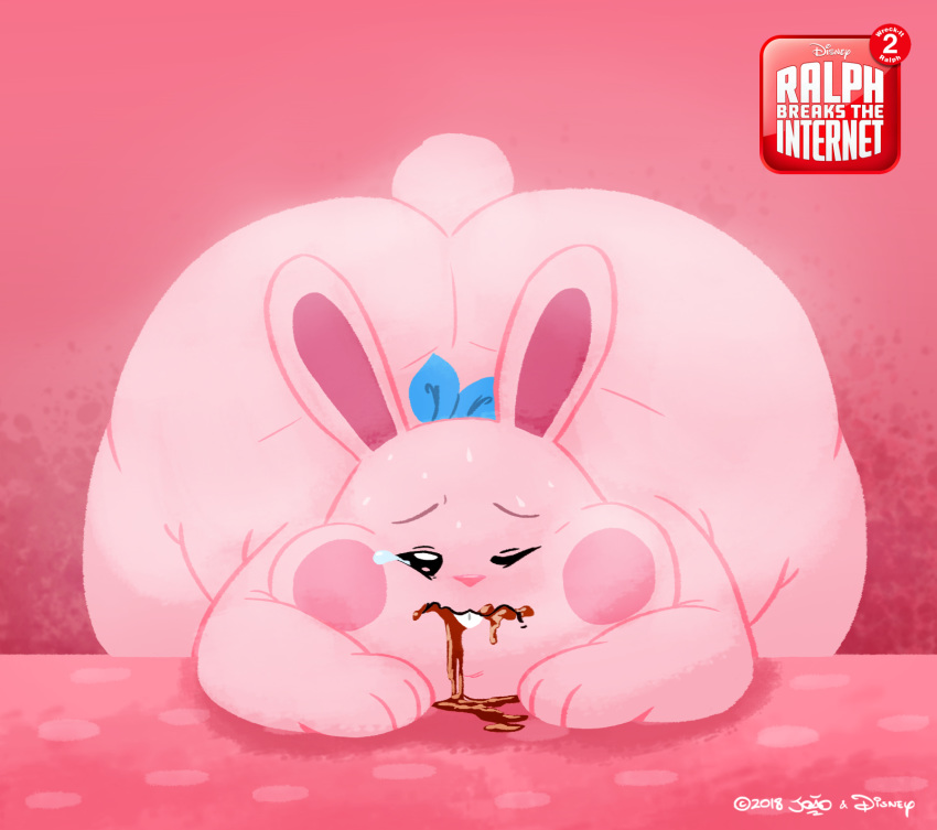 big_butt buckteeth butt crying dilated_pupils disney dripping female flat_chested food half_eye_closed huge_butt inflation joaoppereiraus lagomorph mammal one_eye_closed pancake pancake_bunny_(character) rabbit syrup table tears teeth wreck-it_ralph wreck-it_ralph_2