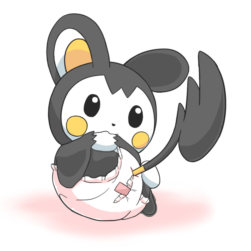 ambiguous_gender cub diaper digital_media_(artwork) emolga feral flying_squirrel hi_res looking_at_viewer mammal nintendo patagium pok&eacute;mon pok&eacute;mon_(species) rodent simple_background smile solo squirrel video_games white_background young エモンガ