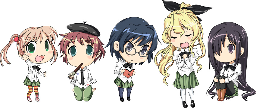 hakamichi_shizune ibarazaki_emi ikezawa_hanako katawa_shoujo megane satou_lilly seifuku tagme tezuka_rin transparent_png vector_trace