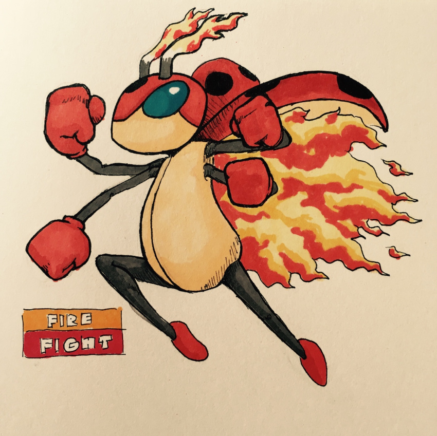 2017 4_arms action_pose ambiguous_gender antennae anthro arthropod biped black_body black_spots blue_eyes compound_eyes countershade_face countershade_torso countershading english_text fak&eacute;mon featureless_crotch featureless_feet firefightdex fist flaming_wings flying full-length_portrait fused_fingers hatching_(technique) insect ledian marker_(artwork) mfanjul mixed_media multi_arm multi_limb multicolored_body nintendo pen_(artwork) pok&eacute;mon pok&eacute;mon_(species) portrait pose raised_leg red_body shadow side_view simple_background solo spots spotted_body suspended_in_midair tan_body tan_countershading text toony traditional_media_(artwork) video_games white_background