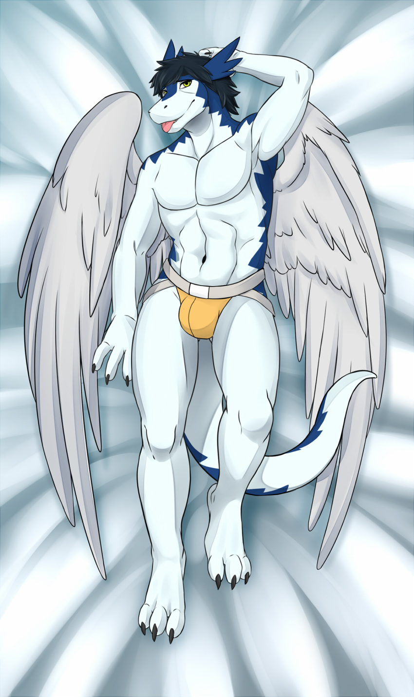 anthro bulge clei clothing dakimakura_design dragon jockstrap male nameless00 solo underwear winddragon windragon