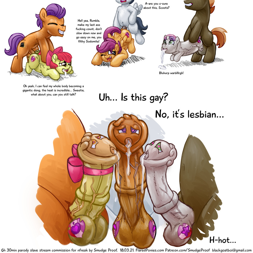 &lt;3 &lt;3_eyes anal anus apple_bloom_(mlp) balls button_mash_(mlp) cock_transformation cub cum cum_from_mouth cum_in_mouth cum_inside female friendship_is_magic frottage grotesque group group_sex invalid_tag male male/female male/male my_little_pony nightmare_fuel orgy precum rumble scootaloo_(mlp) sex sketch smudge_proof sweetie_belle_(mlp) tender_taps text transformation vaginal vein young