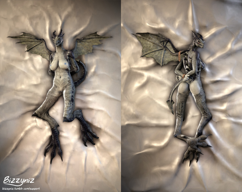 2018 3_toes 3d_(artwork) 4_horns 5_fingers angry anthro anus areola bat_wings bdsm bed big_breasts bizzyniz black_claws black_horn black_scales black_tongue blue_areola blue_eyes blush bondage bound breasts butt claws cyan_scales dakimakura_design detailed detailed_scales digital_media_(artwork) dragon female folded_wings front_view grey_scales happy hi_res horn humanoid_hands inside looking_at_viewer lying membranous_wings multicolored_scales natural_breasts nipples nude on_bed pussy raelia rear_view reptile rope rope_bondage scales scalie sharp_claws shy signature slit_pupils small_tail smile solo source_filmmaker spread_wings teeth toe_claws toes tongue two_tone_scales wings yellow_eyes