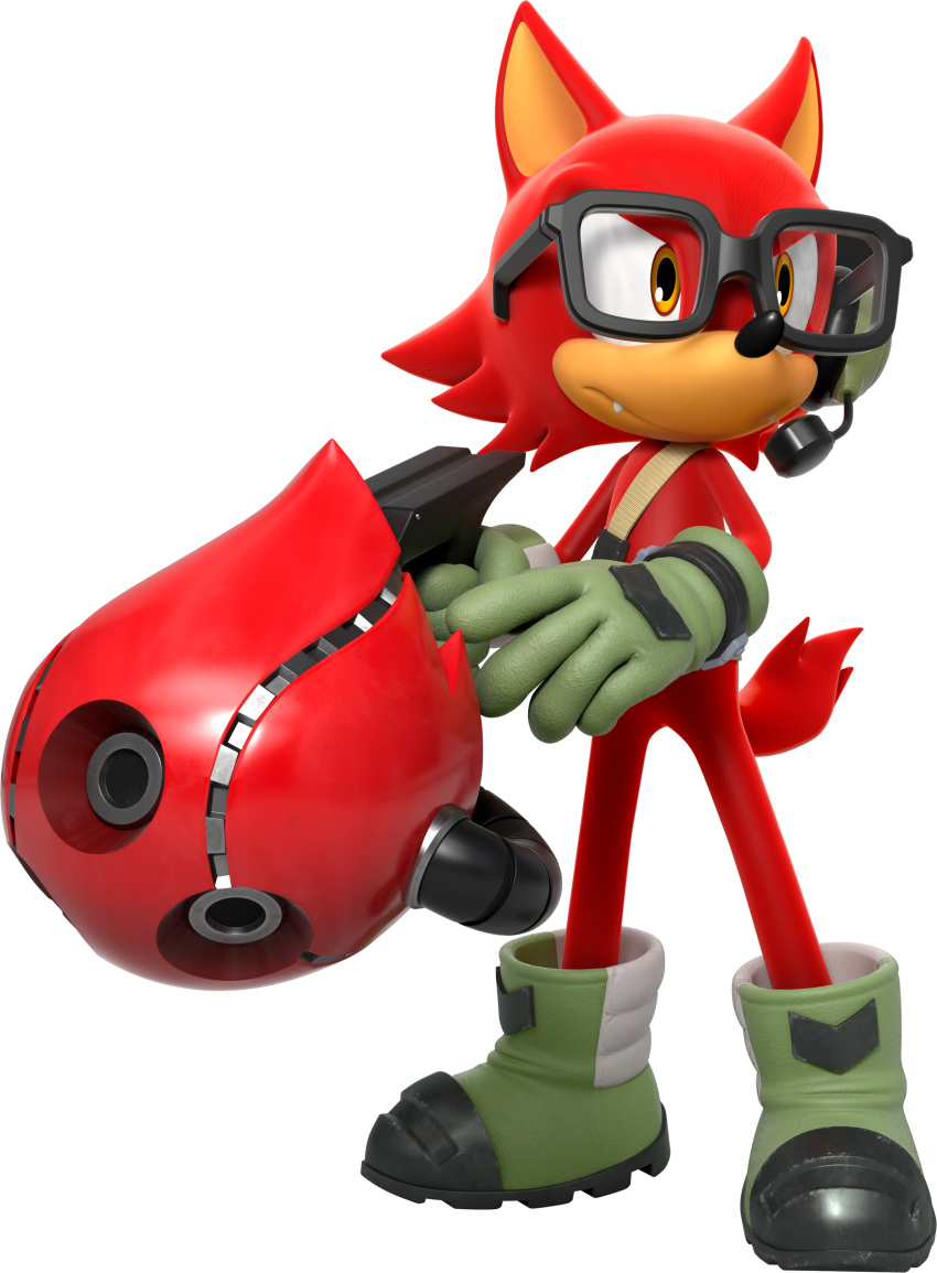 canine custom_character_(sonic_forces) eyewear fur glasses mammal official_art red_fur sonic_(series) sonic_forces weapon wolf